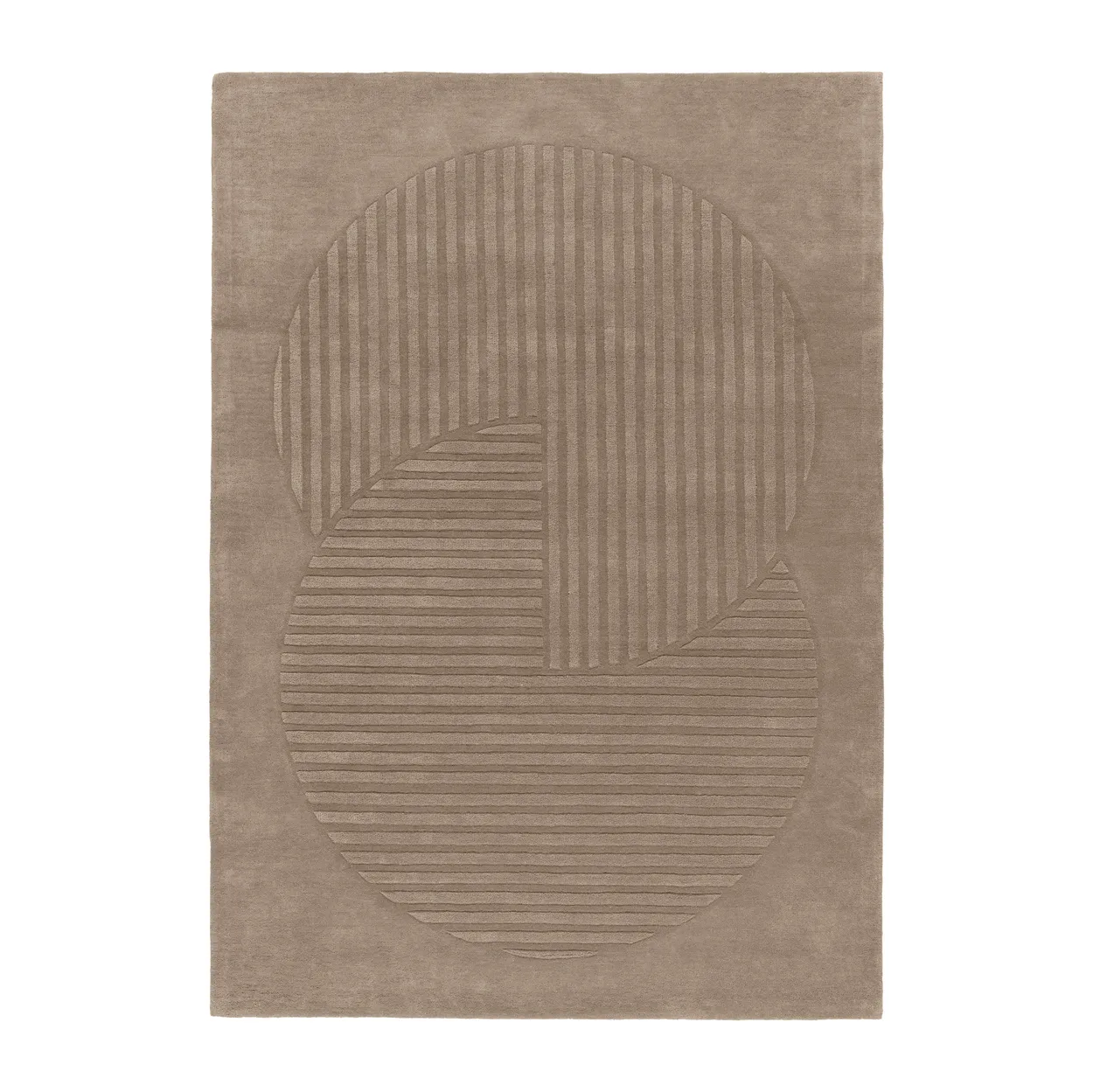 NJRD Levels wool rug circles mole 170x240 cm | Scandinavian Design | Wool rugs | Brown