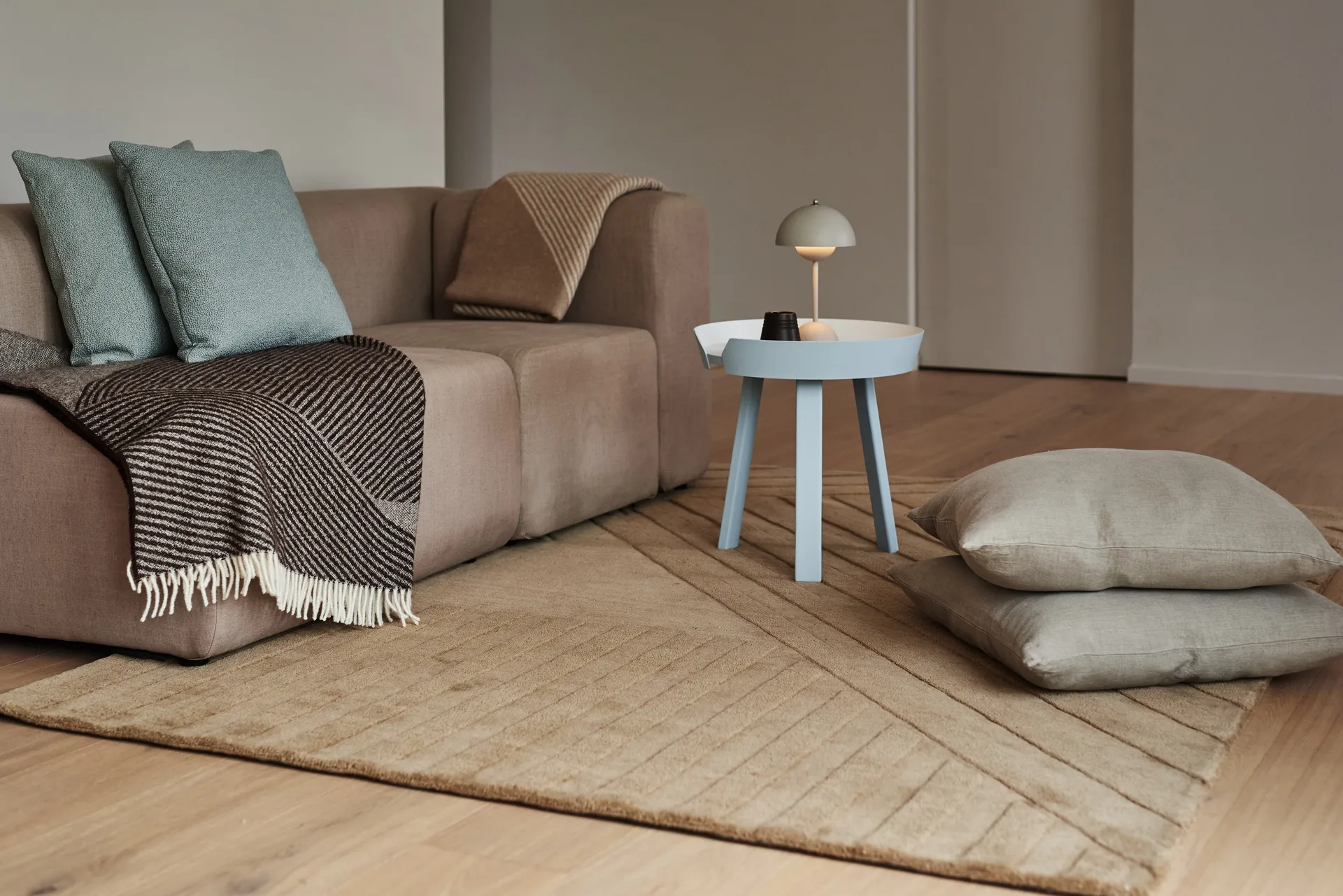 Levels wool rug stripes beige, Stripes beige, 170x240 cm NJRD