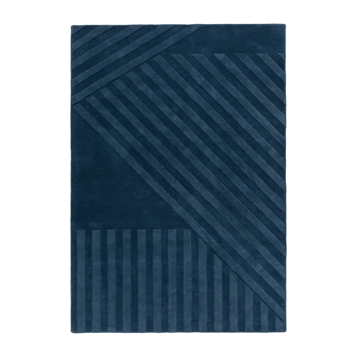 NJRD Levels wool rug stripes blue 170x240 cm | Scandinavian Design | Wool rugs | Blue