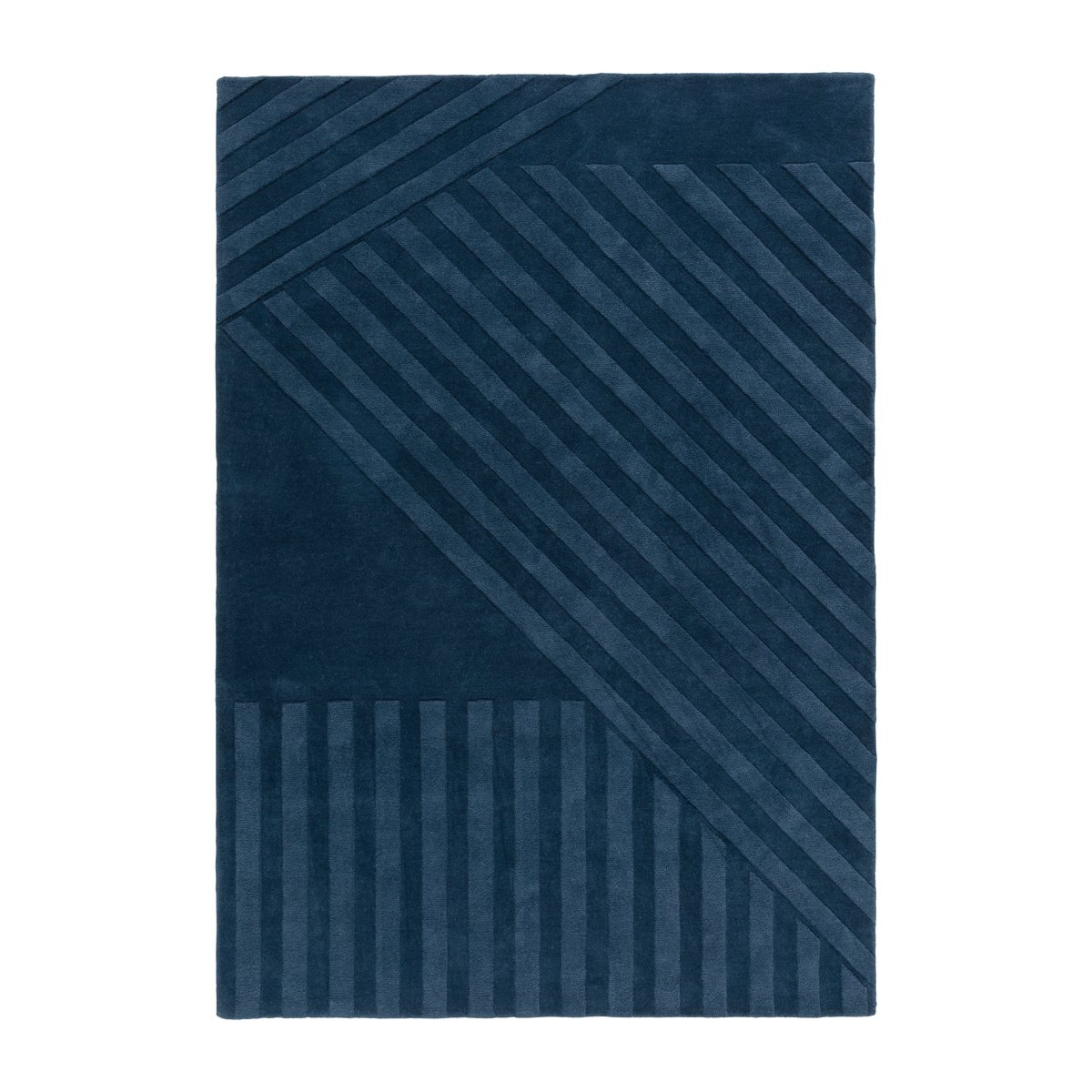NJRD Levels wool rug stripes blue 170x240 cm | Scandinavian Design | Wool rugs | Blue