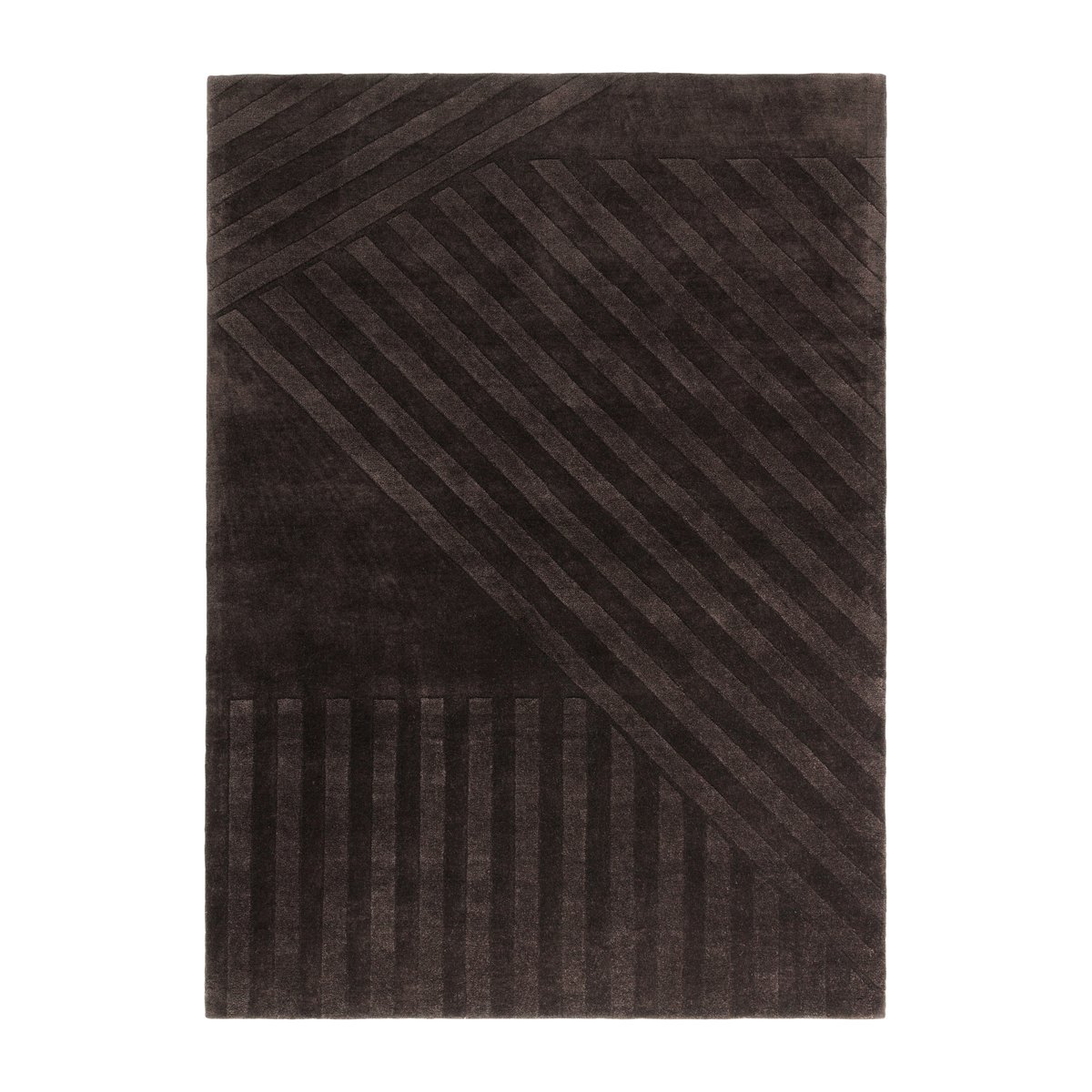 NJRD Levels wool rug stripes brown 170x240 cm
