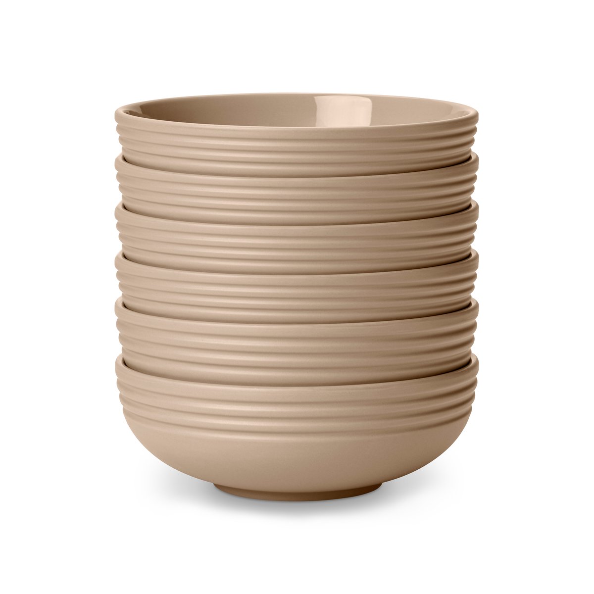 NJRD Lines bowl o16 cm 6-pack beige | Scandinavian Design | Breakfast bowls | Beige