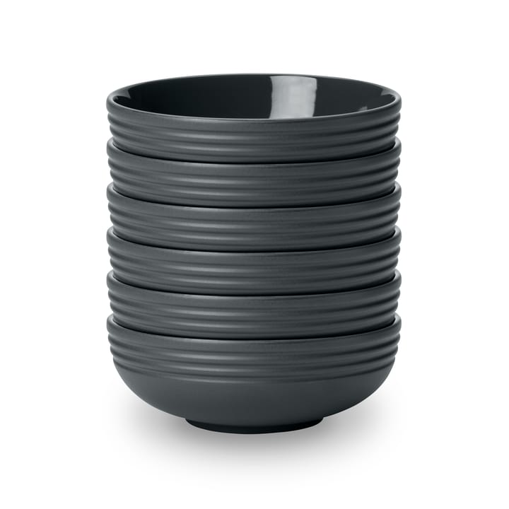 Lines bowl Ø16 cm 6-pack - dark grey - NJRD