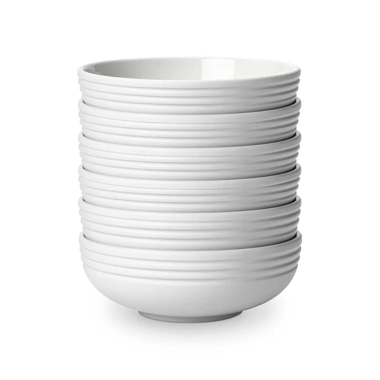 NJRD Lines bowl o16 cm 6-pack white | Scandinavian Design | Breakfast bowls | White