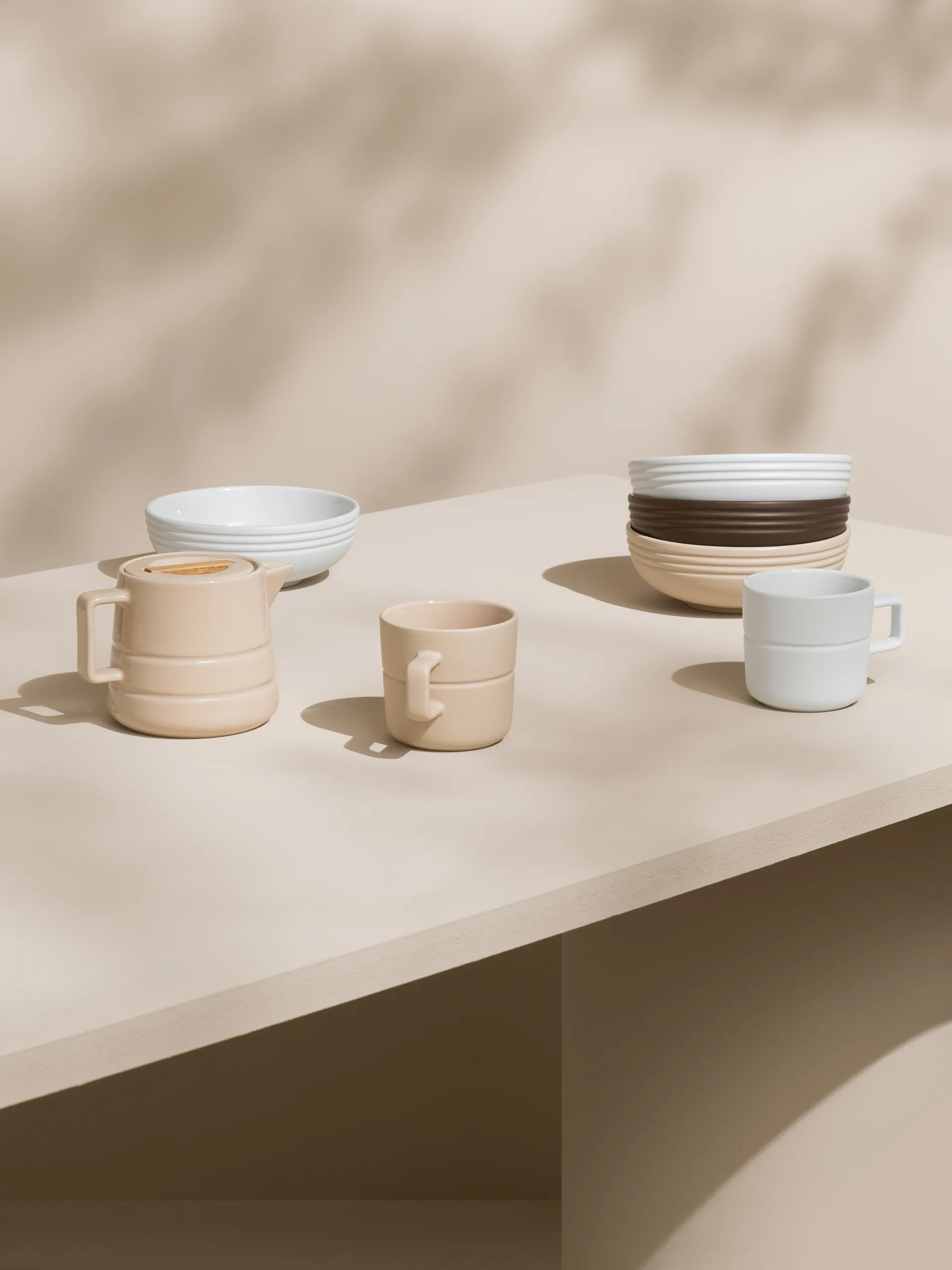 Lines bowl Ø16 cm, beige NJRD