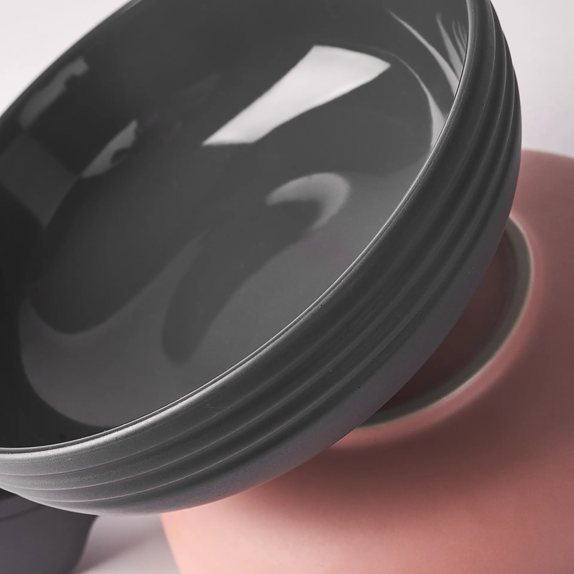 Lines bowl Ø16 cm, dark grey NJRD