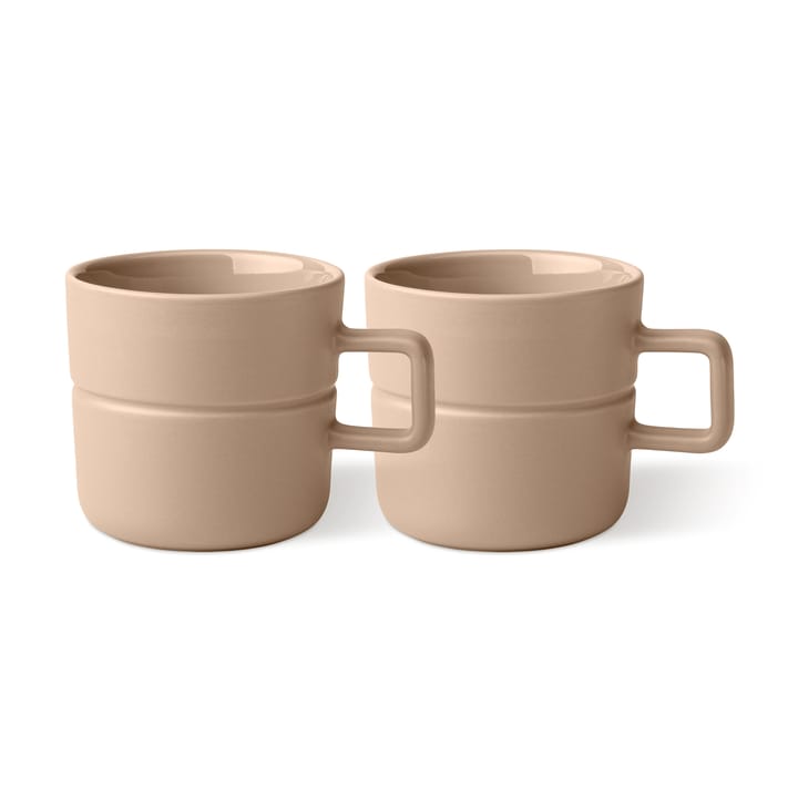 Lines mug 30 cl 2-pack - beige - NJRD