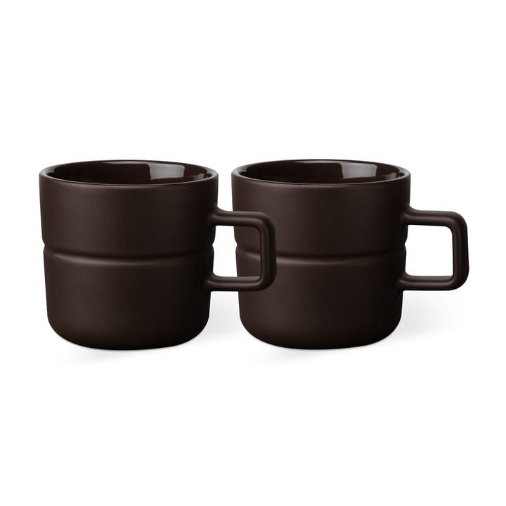 Lines mug 30 cl 2-pack - brown - NJRD