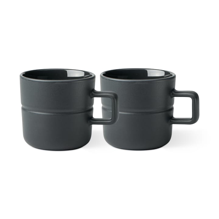 Lines mug 30 cl 2-pack, dark grey - undefined - NJRD