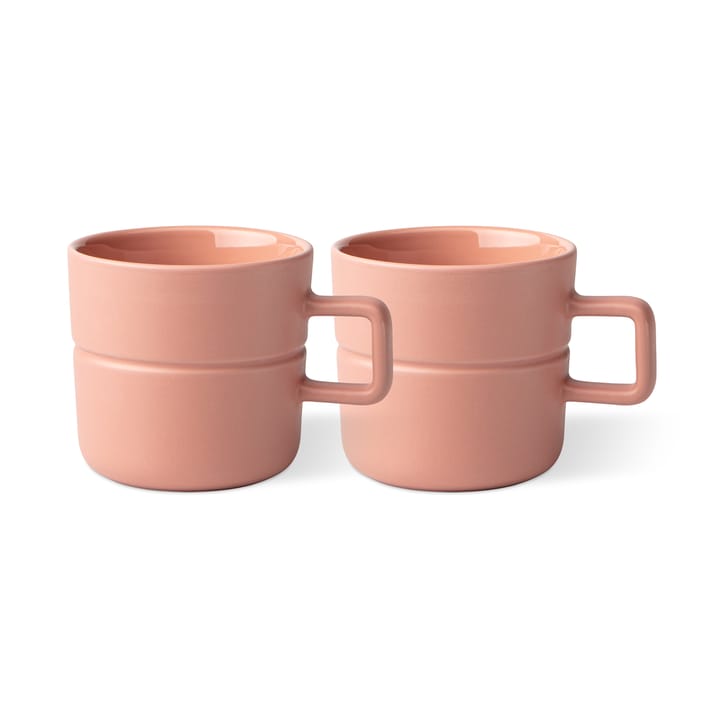 Lines mug 30 cl 2-pack - pink - NJRD