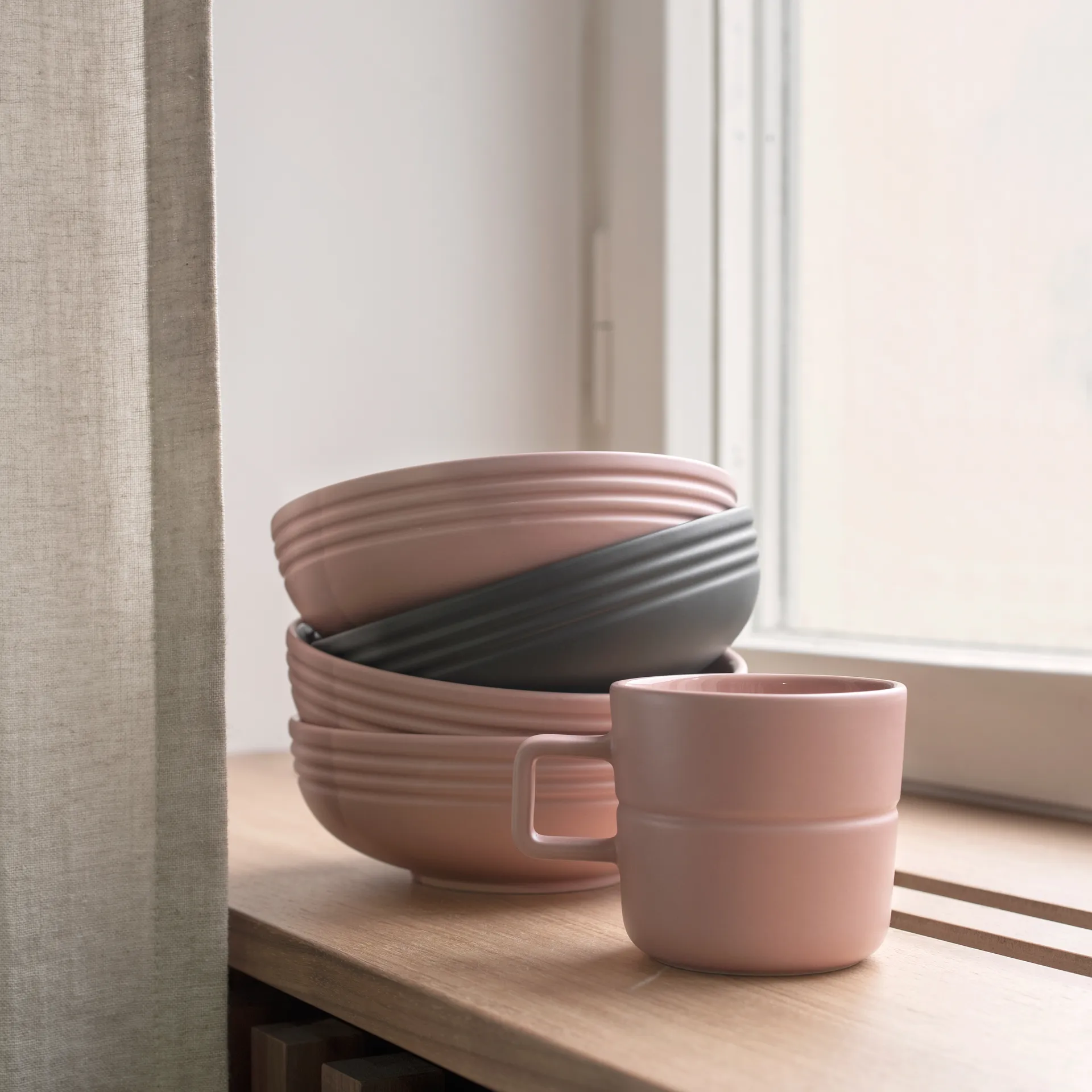 Lines mug 30 cl, pink NJRD