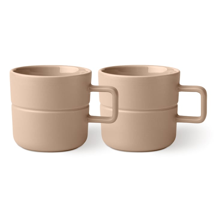 Lines mug 50 cl 2-pack - beige - NJRD