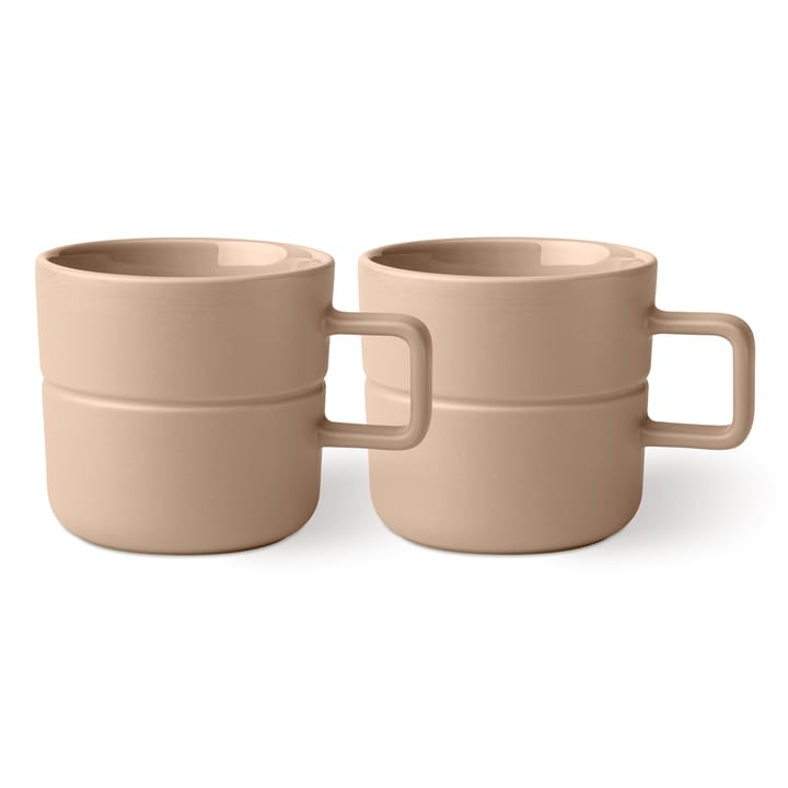 Lines mug 50 cl 2-pack, beige - undefined - NJRD