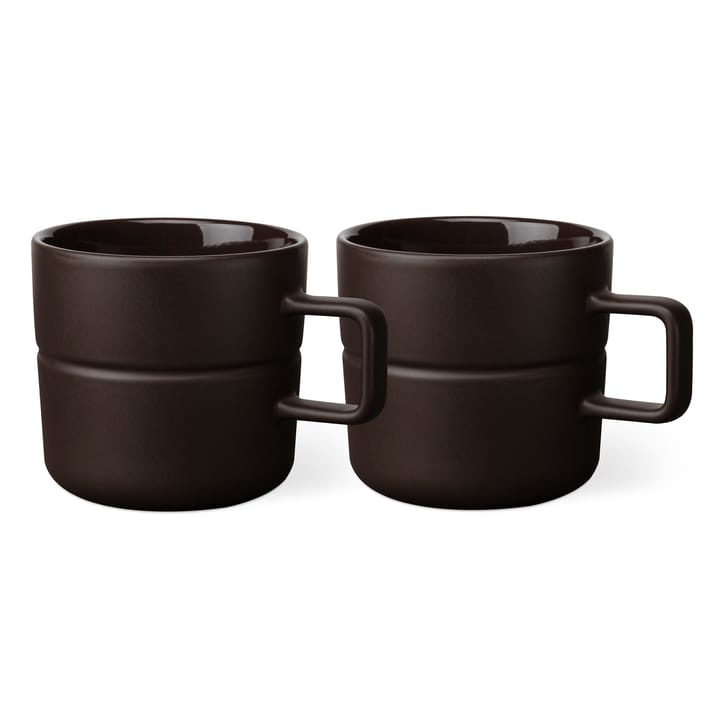 Lines mug 50 cl 2-pack - brown - NJRD