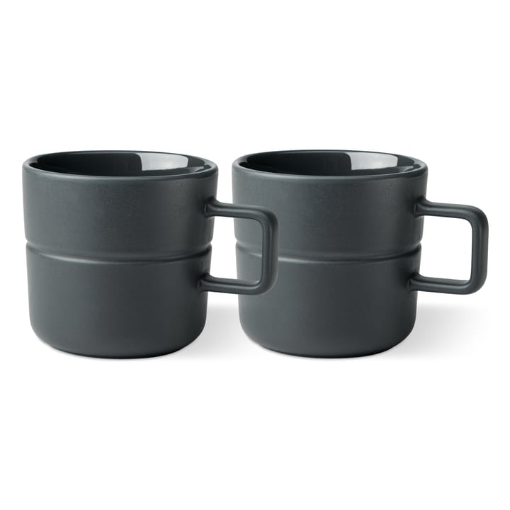Lines mug 50 cl 2-pack, dark grey - undefined - NJRD