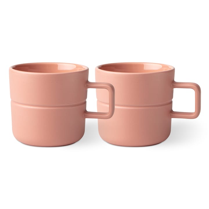 Lines mug 50 cl 2-pack - pink - NJRD