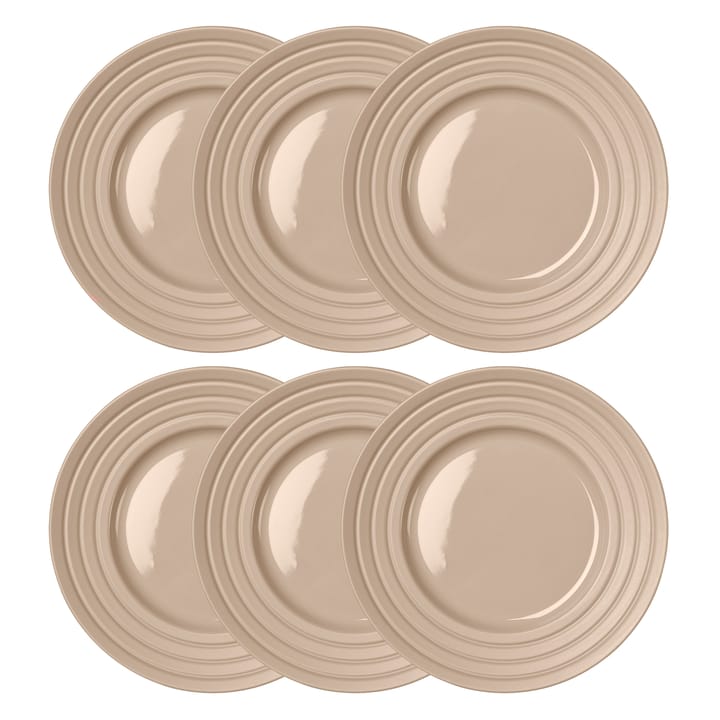 Lines plate Ø27 cm 6-pack, beige - undefined - NJRD