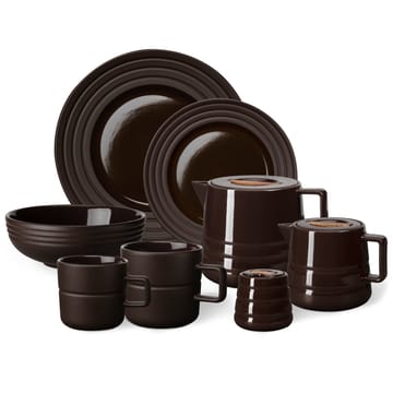 Lines plate Ø27 cm 6-pack - brown - NJRD