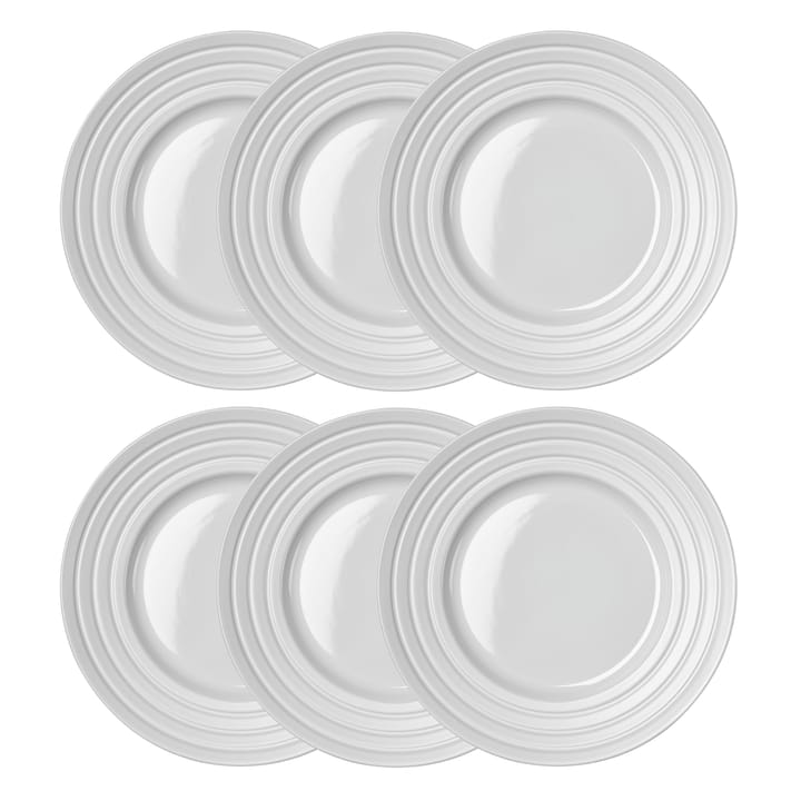 Lines plate Ø27 cm 6-pack - white - NJRD