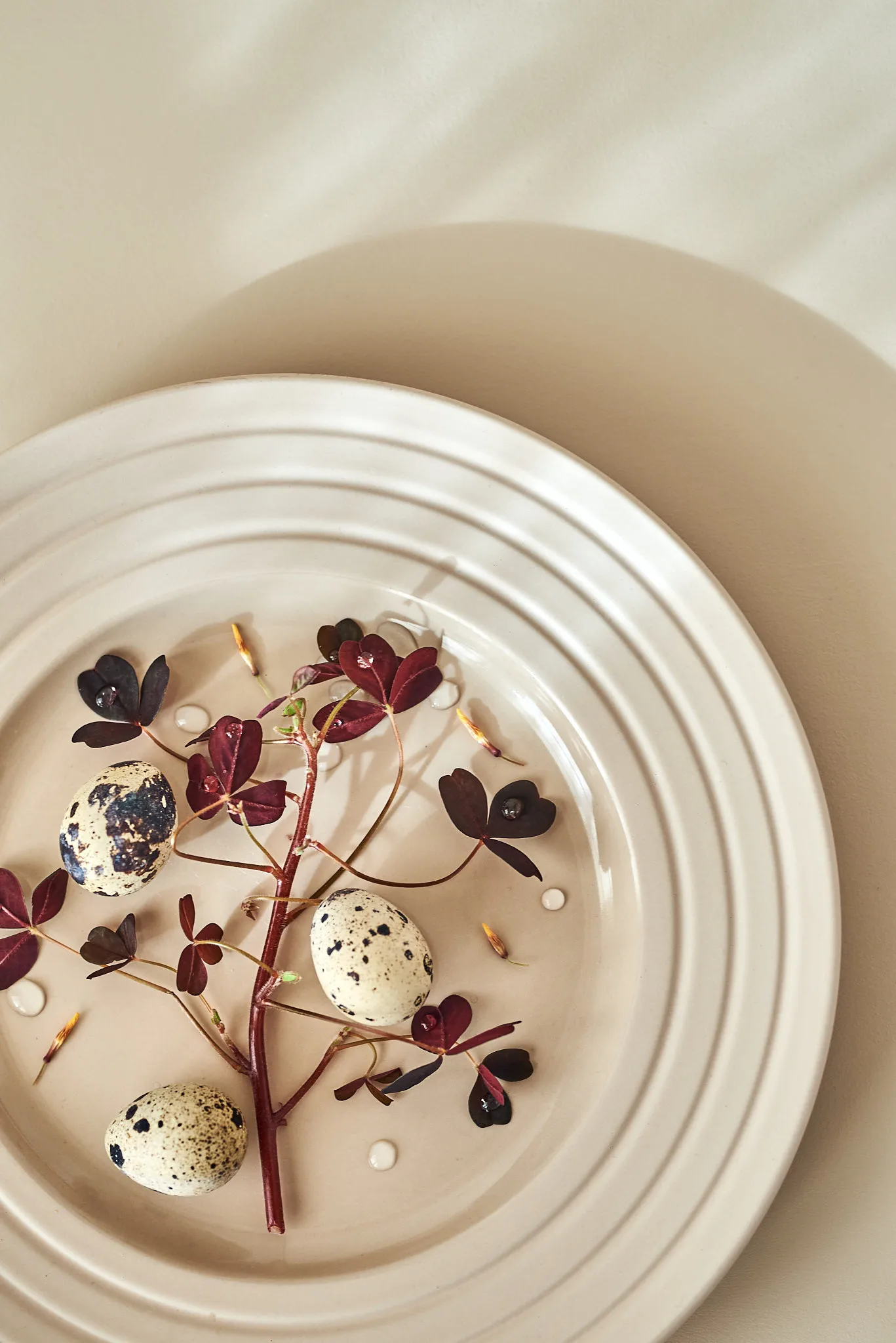 Lines plate Ø27 cm, beige NJRD