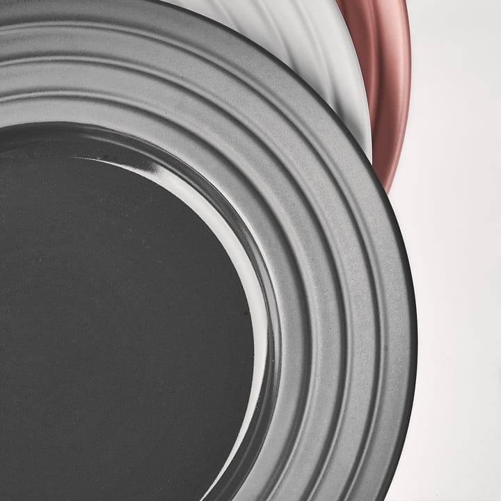Lines plate Ø27 cm, dark grey NJRD