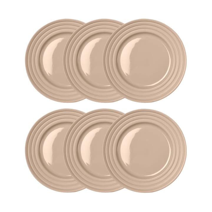 Lines small plate Ø21 cm 6-pack - beige - NJRD