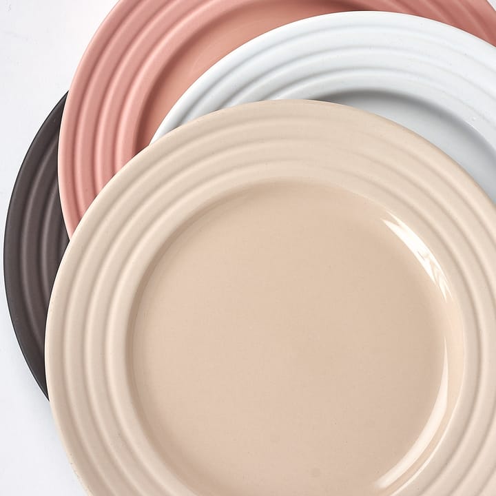 Lines small plate Ø21 cm 6-pack - beige - NJRD