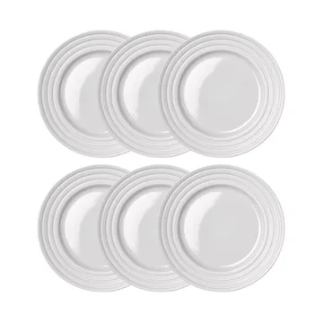 Lines small plate Ø21 cm 6-pack - white - NJRD