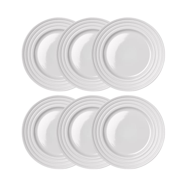 Lines small plate Ø21 cm 6-pack - white - NJRD