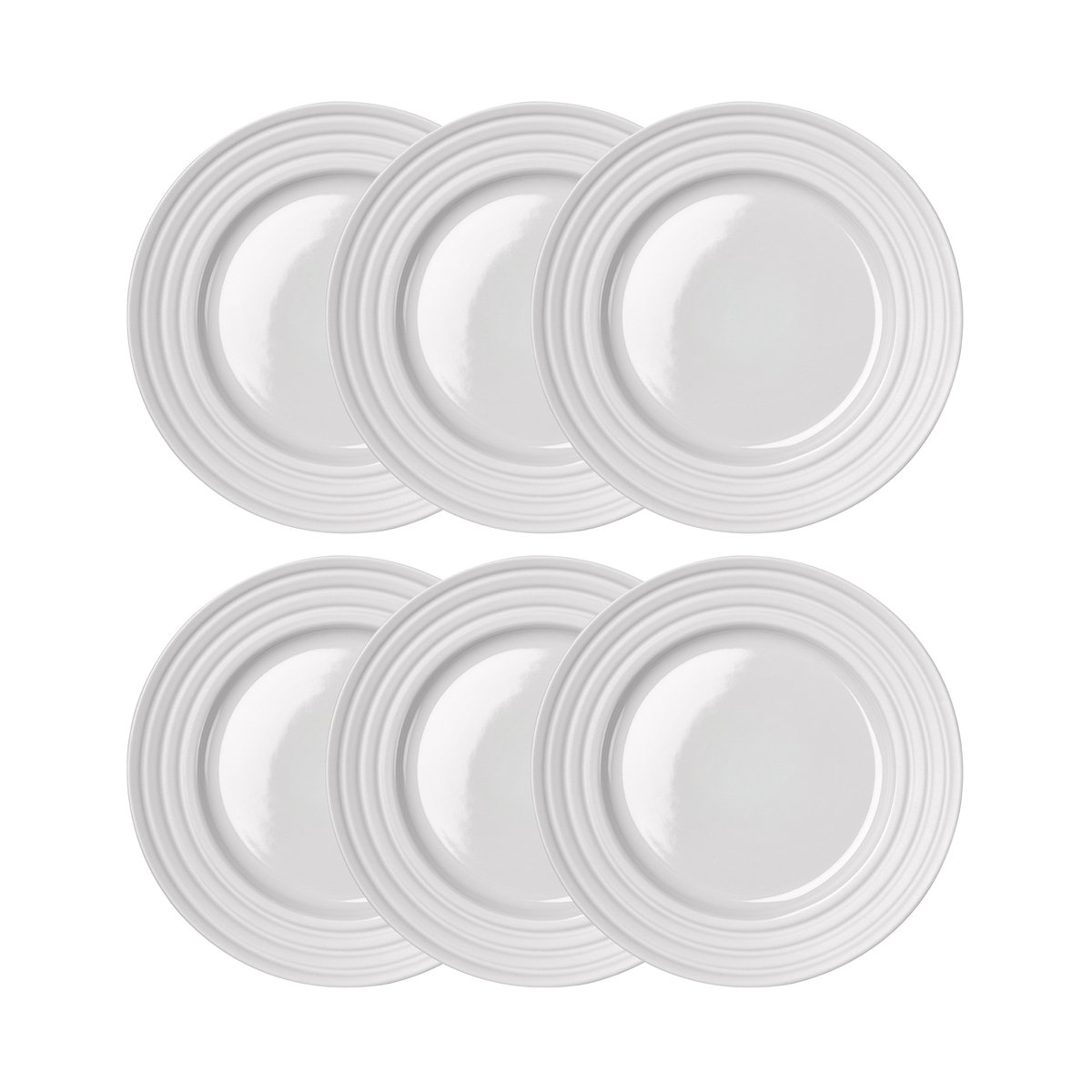 NJRD Lines small plate o21 cm 6-pack white | Scandinavian Design | Small plates & side plates | White