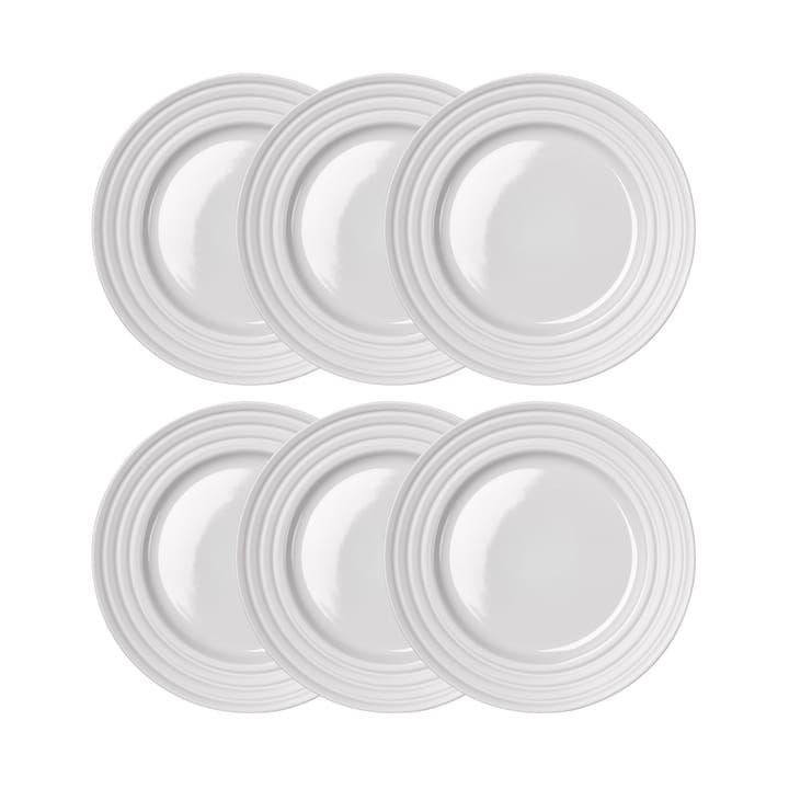 Lines small plate Ø21 cm 6-pack, white - undefined - NJRD