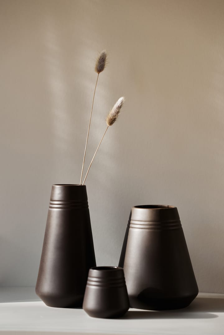 Lines vase 18 cm - Brown - NJRD