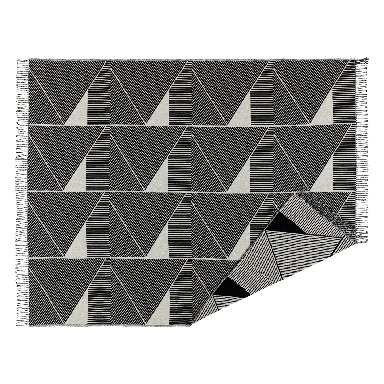 NJRD Metric focus cotton throw black | Scandinavian Design | Cotton blankets & throws | Black
