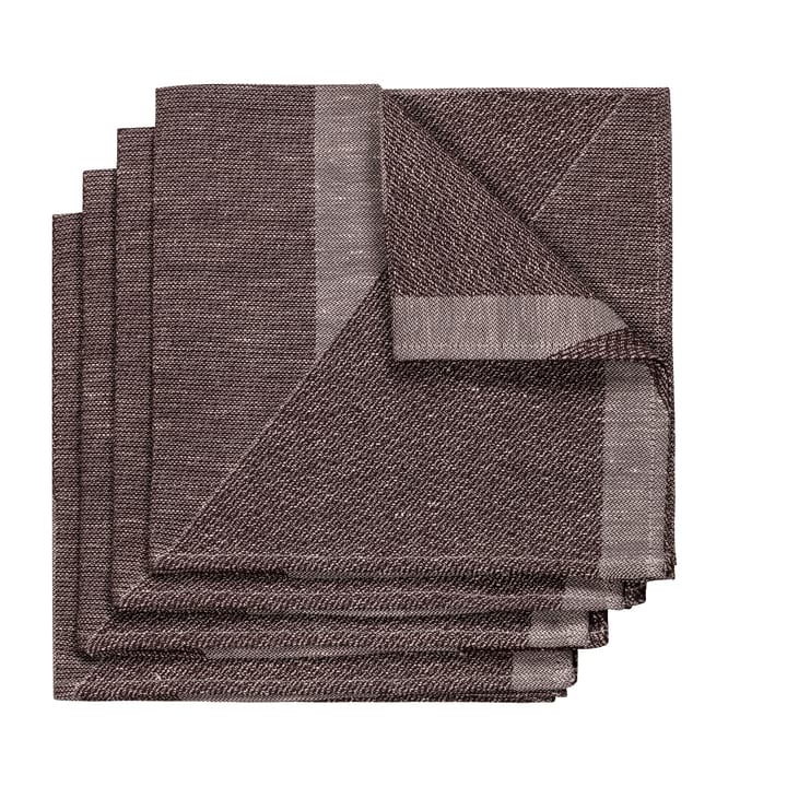 Metric linnen napkin 47x47 cm 4-pack - Brown-white - NJRD
