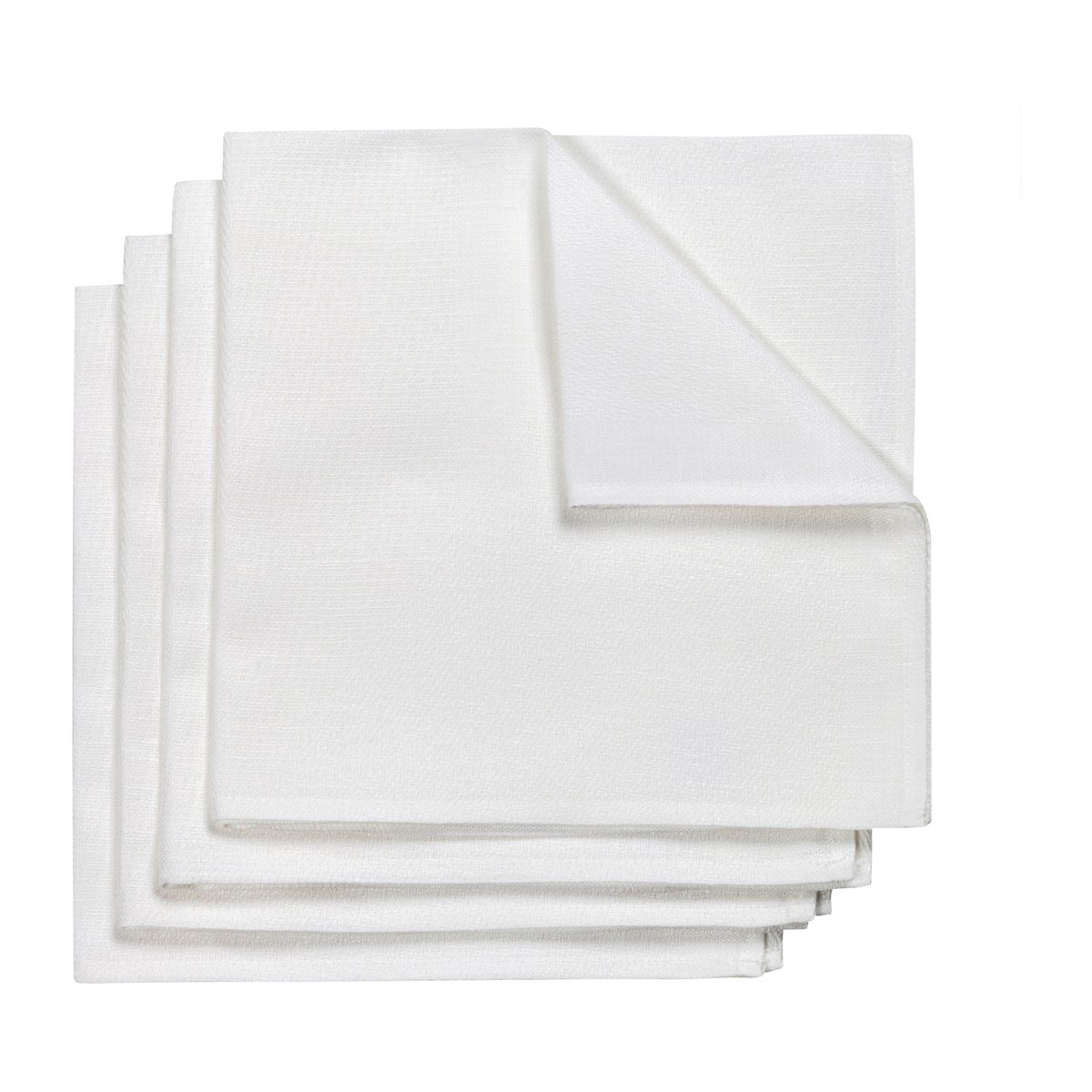NJRD Metric napkin 47x47 cm 4-pack White | Scandinavian Design | Linen & cotton napkins | White