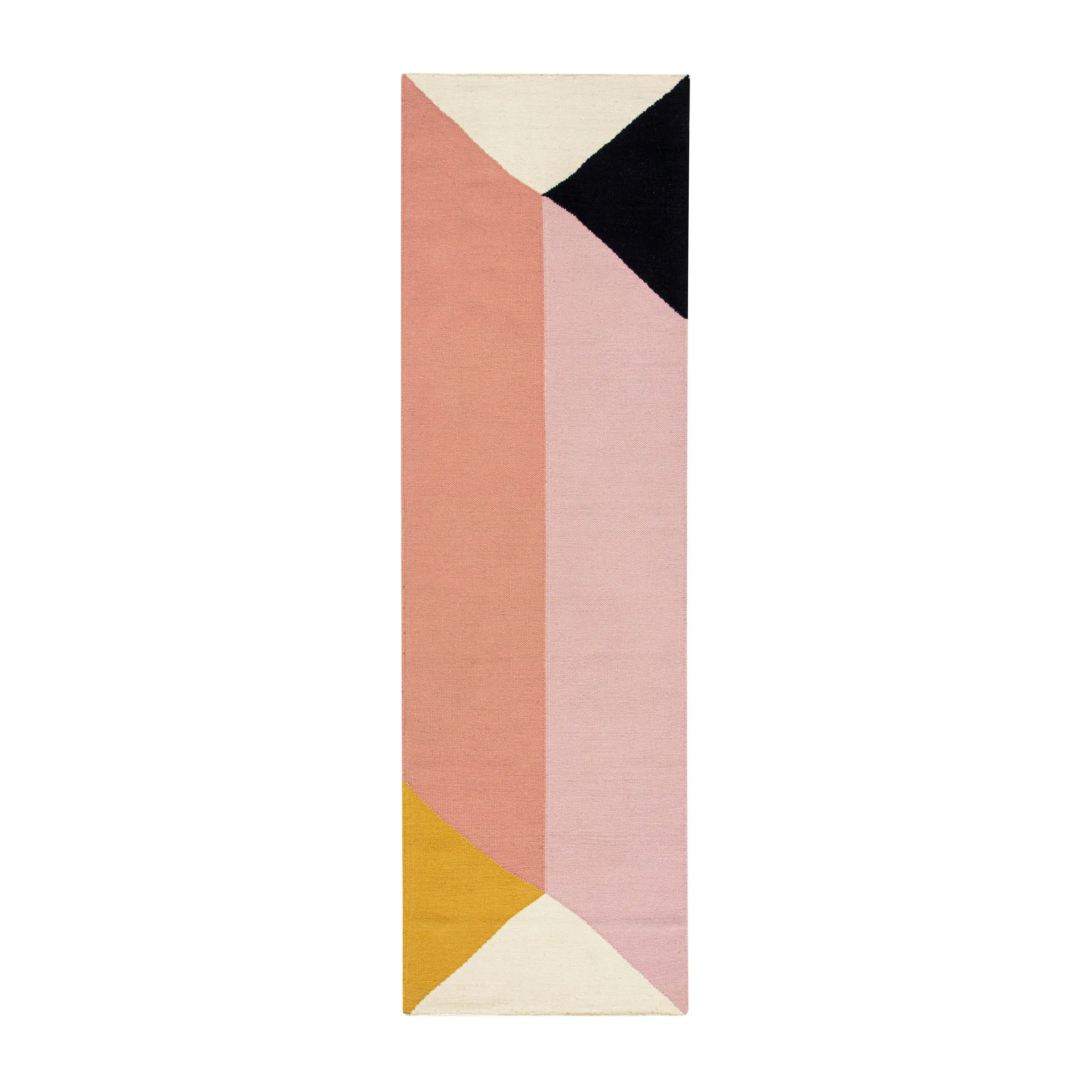 Rectangles blocks kelim rug pink, 80x240 cm NJRD