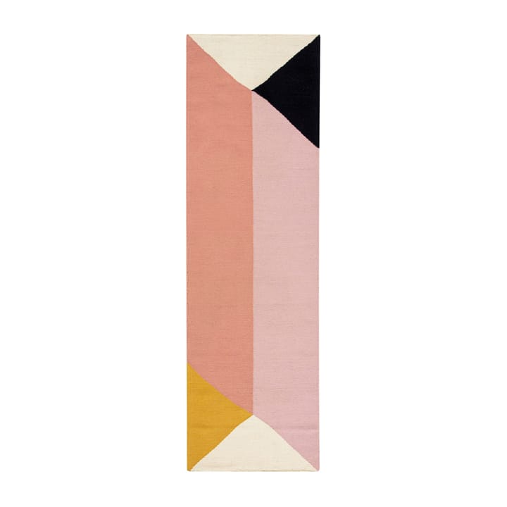 Rectangles blocks kelim rug pink - 80x240 cm - NJRD