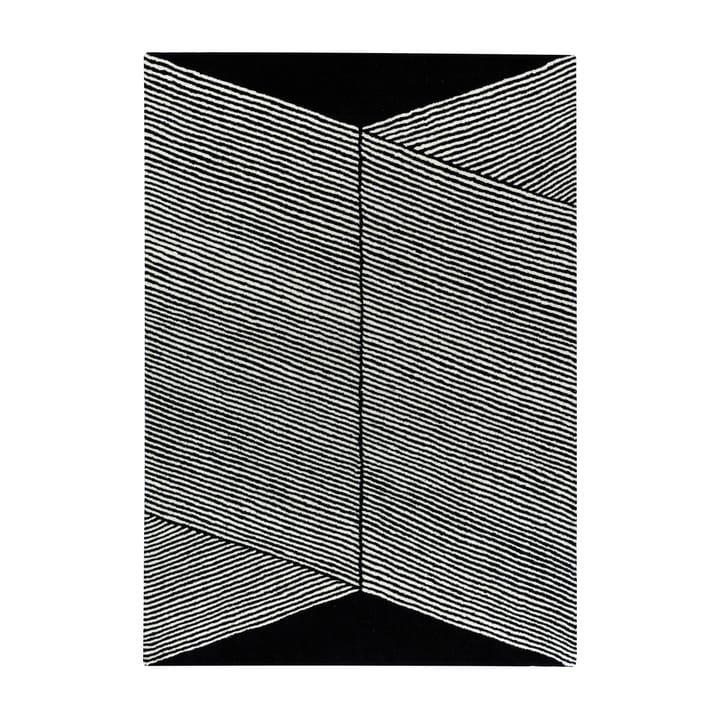 Rectangles wool rug black - 170x240 cm - NJRD