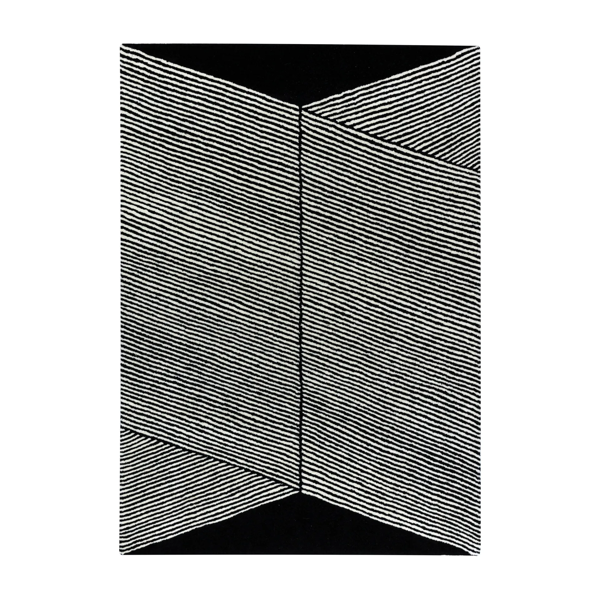 Rectangles wool rug black, 170x240 cm NJRD