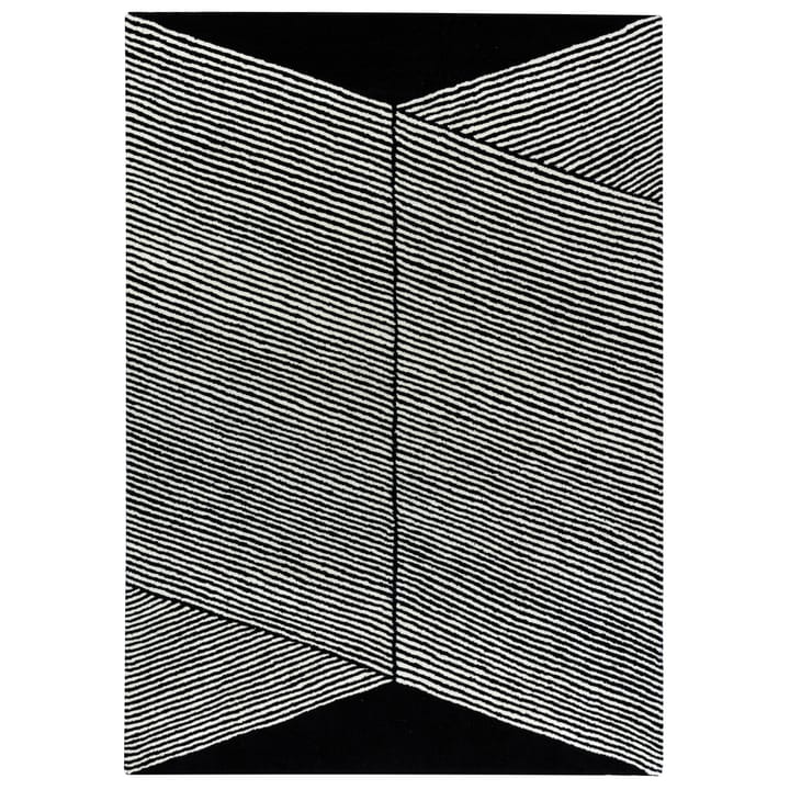 Rectangles wool rug black - 200x300 cm - NJRD