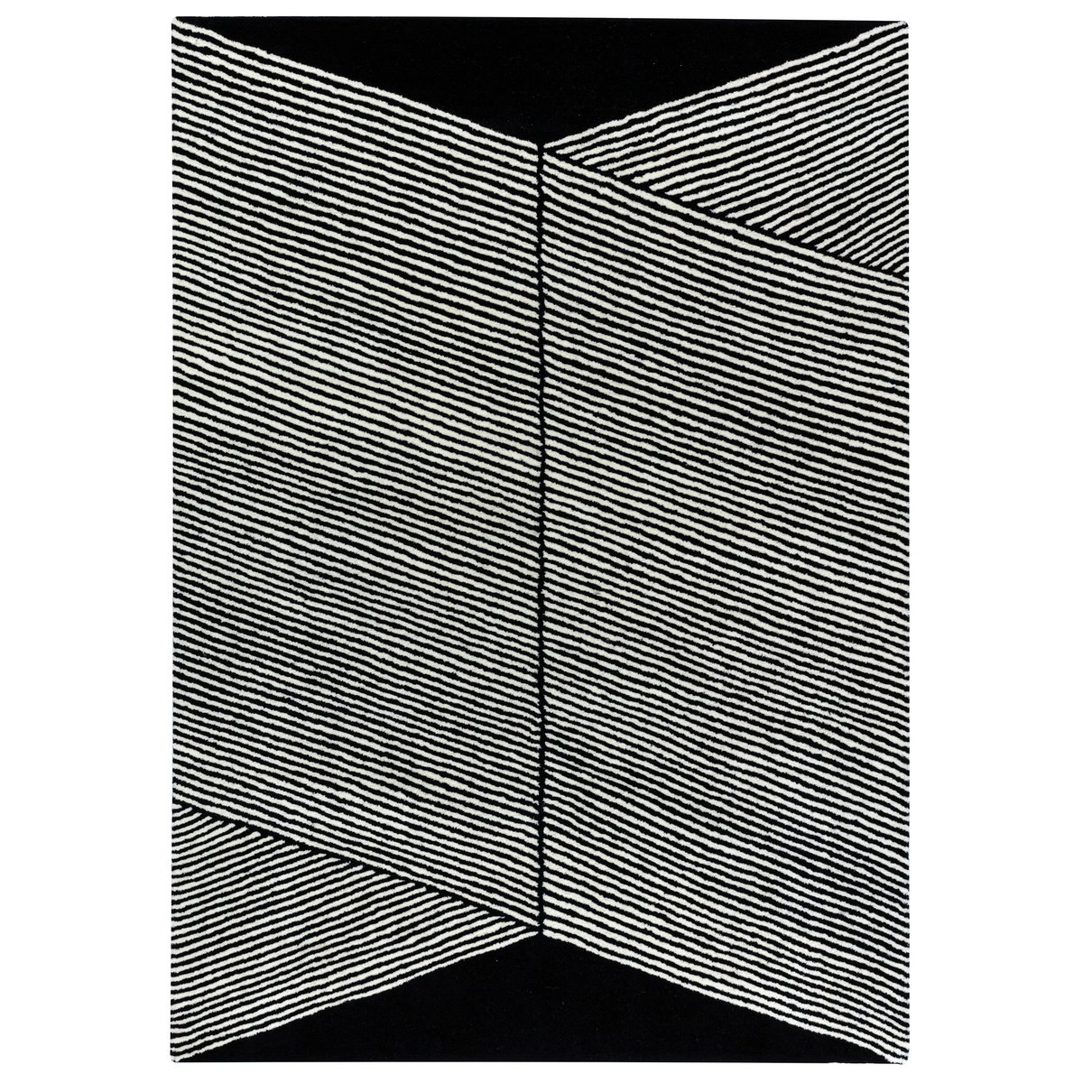 NJRD Rectangles wool rug black 200x300 cm | Scandinavian Design | Wool rugs | Black