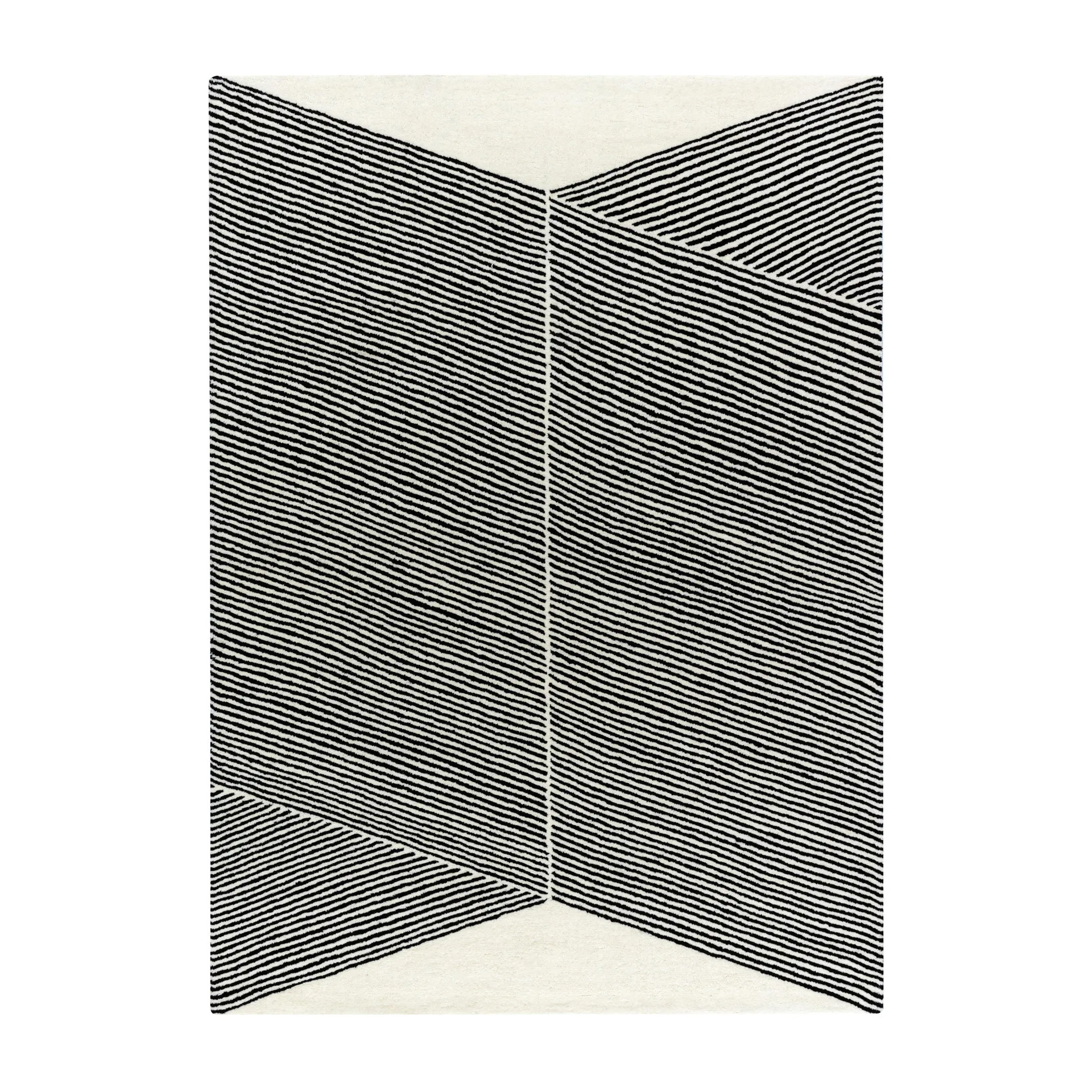 Rectangles wool rug natural white, 170x240 cm NJRD