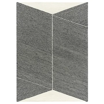 Rectangles wool rug natural white - 200x300 cm - NJRD