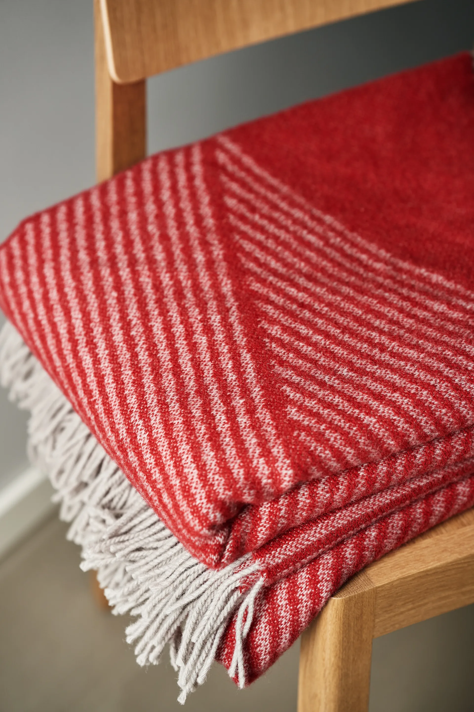 Rectangles wool throw seasonal edition 130x185 cm, Red NJRD