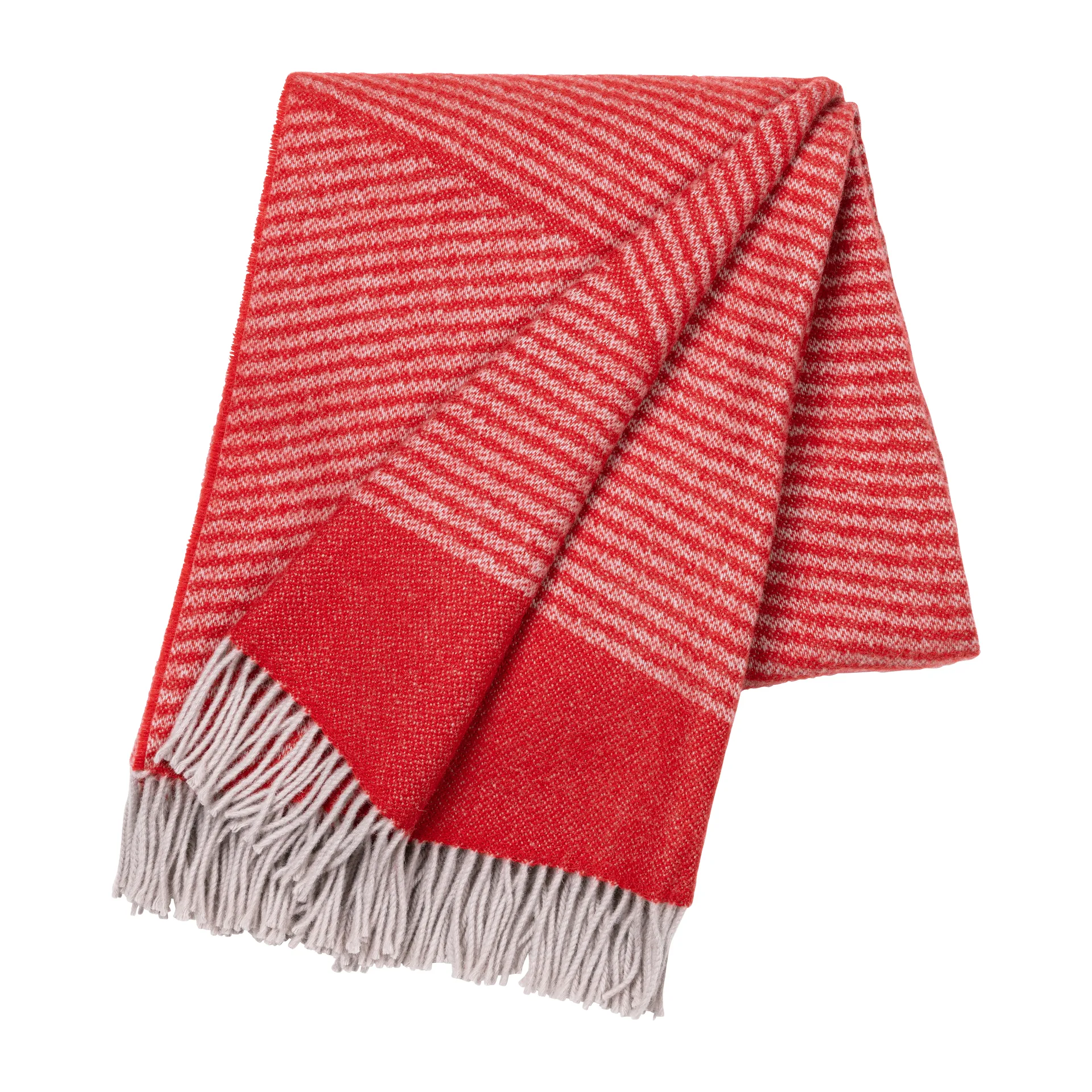 Rectangles wool throw seasonal edition 130x185 cm, Red NJRD