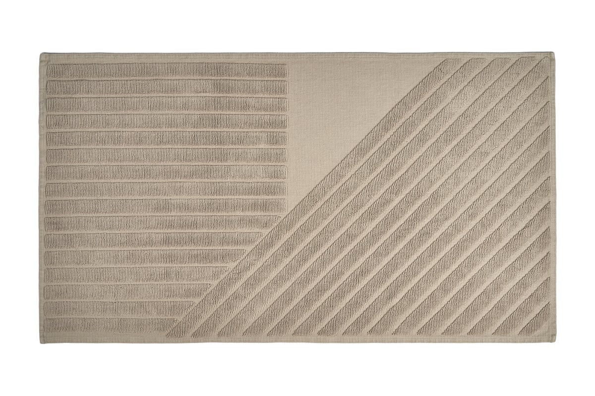 NJRD Stripes bath mat 50x90 cm Beige | Scandinavian Design | Bath mats | Beige