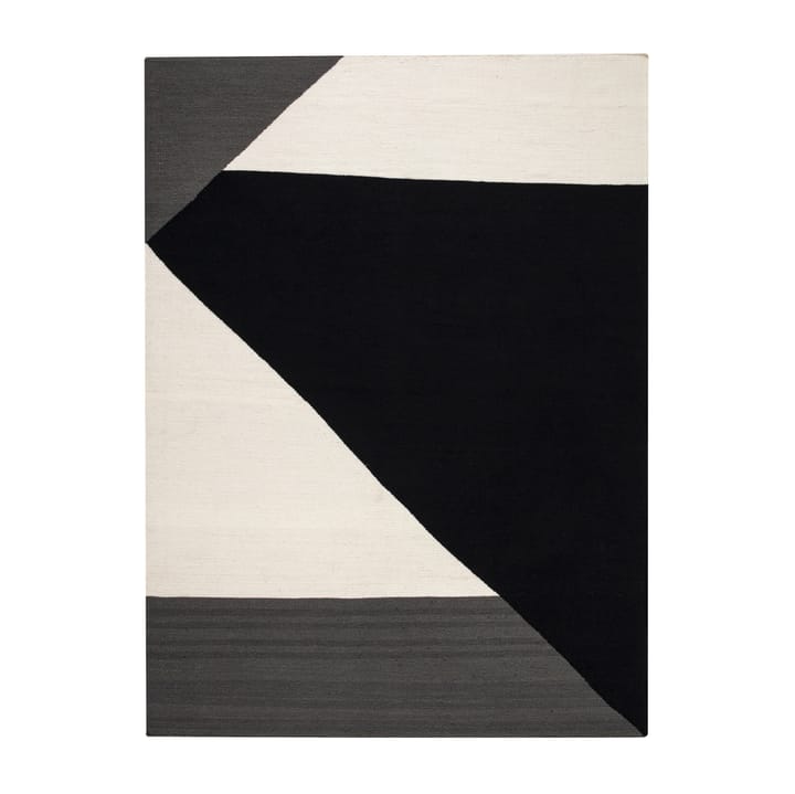 Stripes blocks kelim rug black - 170x240 cm - NJRD