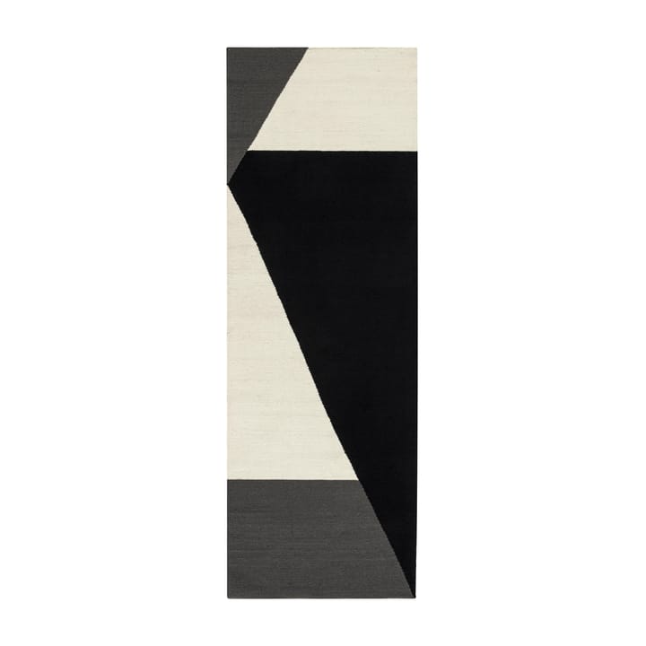 Stripes blocks kelim rug black - 80x240 cm - NJRD