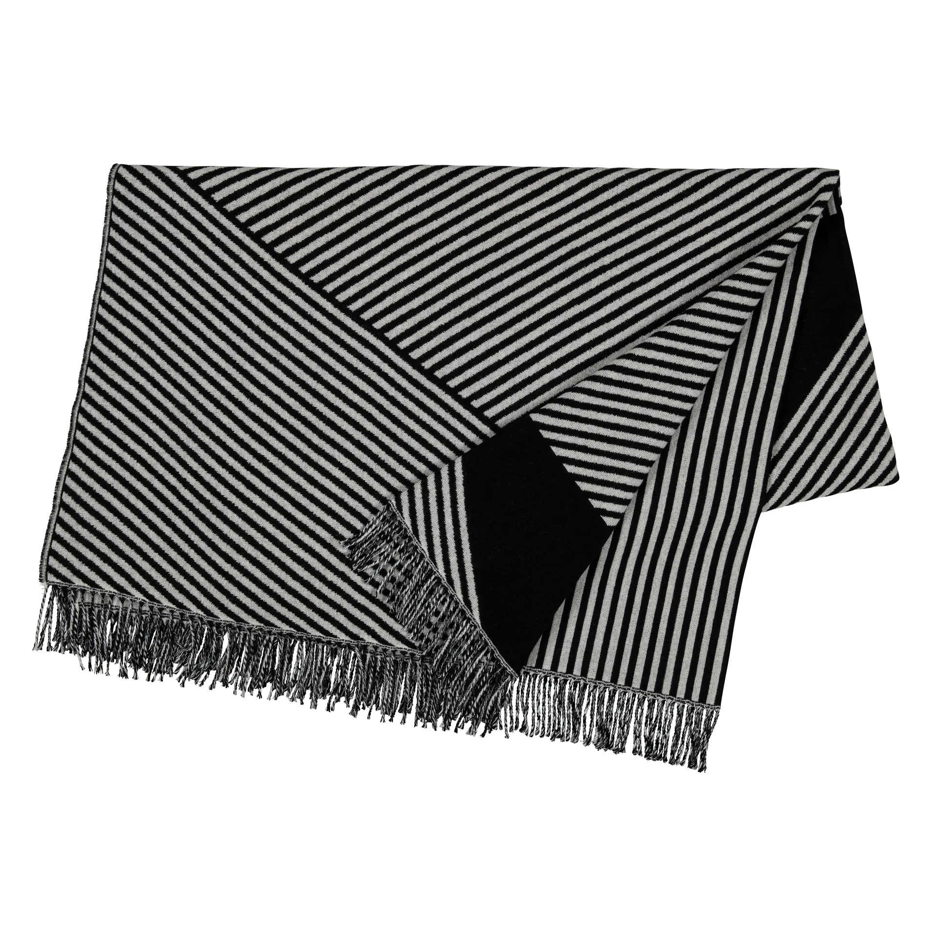 Stripes cotton throw, black NJRD