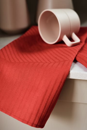 Stripes kitchen towel 47x70 cm 2-pack - Red - NJRD